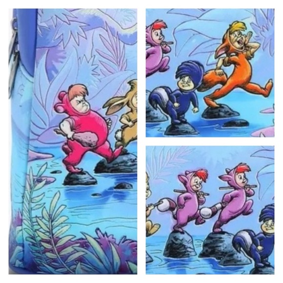 Disney Loungefly Peter Pan Lost Boys Skipping Over River Rocks Mini Backpack NWT - Picture 11 of 15